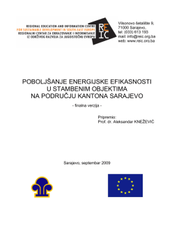 Kantona Sarajevo. - Centar za energetsku efikasnost