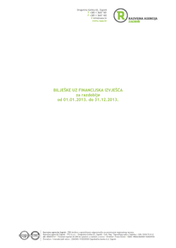 Bilješke uz temeljna financijska izvješća 2013.
