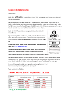 Upute za kori&scaron;tenje