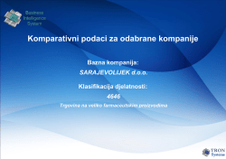 Komparativni podaci za odabrane kompanije