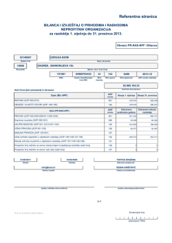 Financijski izvje&scaron;taj za 2013. (PR-RAS-NPF i BIL)