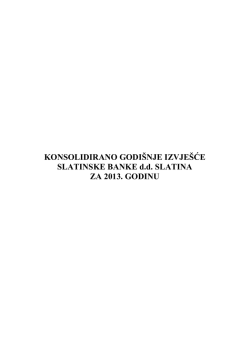 Godi&scaron;nje izvje&scaron;će za 2013. godinu.