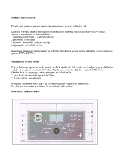 Pu&scaron;tanje aparata u rad - Moser-DIS