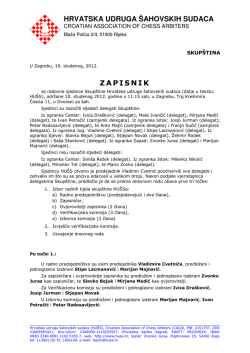 HRVATSKA UDRUGA &Scaron;AHOVSKIH SUDACA ZAPISNIK