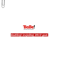 Godi&scaron;nji izvje&scaron;taj 2013 god.
