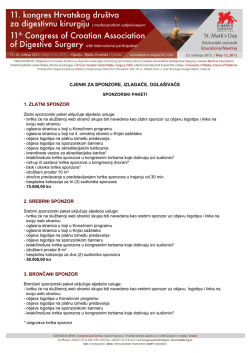 cjenik za sponzore, izlagače, ogla&scaron;ivače 1. zlatni sponzor 2. srebrni