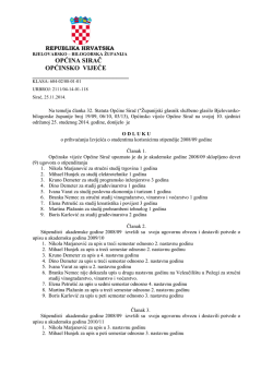 Odluka o prihvaćanju Izvje&scaron;ća o studentima