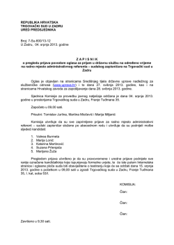 Z A P I S N I K - Trgovački sud u Zadru