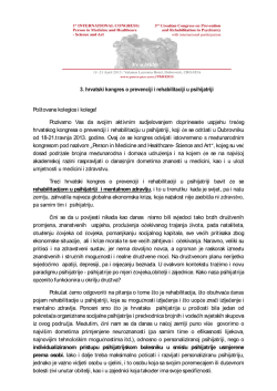 3. hrvatski kongres o prevenciji i rehabilitaciji u