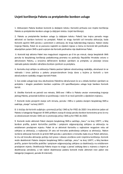 pdf Uvjeti kori&scaron;tenja Paketa bonbon usluge za pretplatnike 69.5 kB
