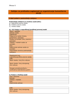 Obrazac 8. Zahtjev za prethodnu suglasnost za organiziranje