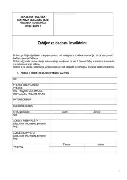 Zahtjev za osobnu invalidninu - Naslovnica &bull; Centar za socijalnu