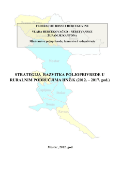 STRATEGIJA RAZVITKA POLJOPRIVREDE U - vlada hnž-k