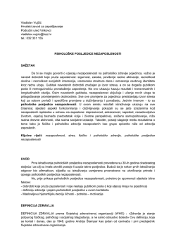 Psihološke posljedice nezaposlenosti