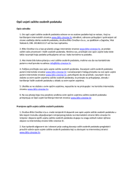 Opći uvjeti za&scaron;tite osobnih podataka