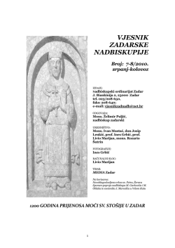 vjesnik 7-8 2010 - Vjesnici Zadarske nadbiskupije