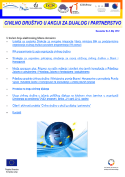 civilno dru&scaron;tvo u akciji za dijalog i partnerstvo