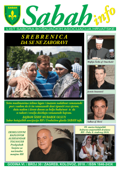 SABAH - Vijeće bo&scaron;njačke nacionalne manjine Grada Zagreba