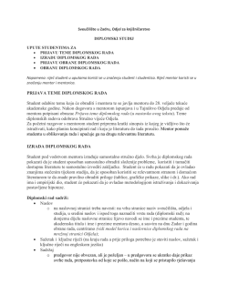 PRIJAVA TEME DIPLOMSKOG RADA Student odabire temu koju će