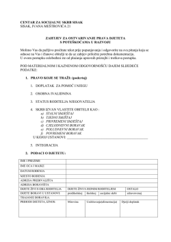 zahtjev za ostvarivanje prava djeteta s pote&scaron;koćama u razvoju