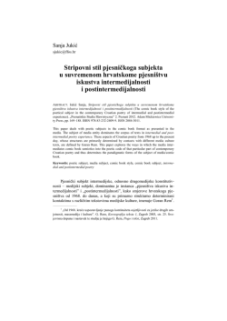 Stripovni stil pjesničkoga subjekta u suvremenom hrvatskome