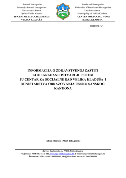 informacija o zdravstvenoj za&scaron;titi koju građani ostvaruju putem ju