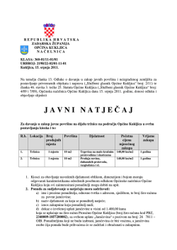 Natječaj za zakup javne povr&scaron;ine