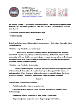 pravilnik o sponzoriranju i doniranju