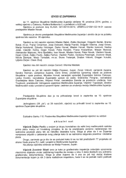 izvod iz zapisnika sa 11. sjednice skup&scaron;tine međimurske županije