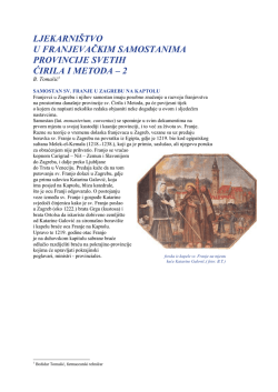 ljekarni&scaron;tvo u franjevačkim samostanima provincije svetih