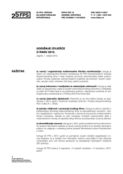 SAŽETAK GODI&Scaron;NJE IZVJE&Scaron;ĆE O RADU 2012.