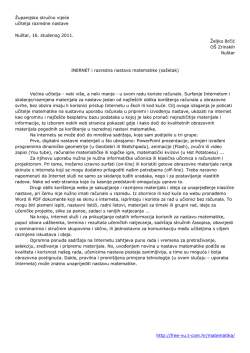 Internet i razredna nastava (matematike) - T-com