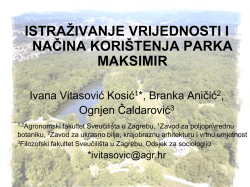 “Istraživanje vrijednosti i načina korištenja parka Maksimir”, mr. sc
