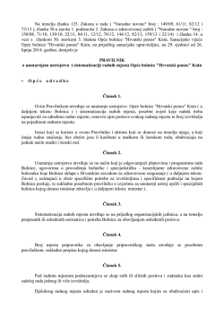 Pravilnik o unutarnjem ustrojstvu - Opća bolnica "Hrvatski ponos" Knin