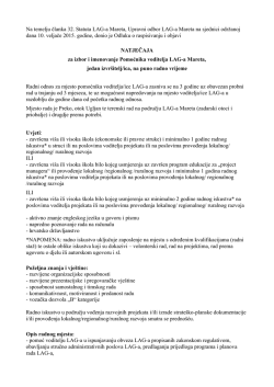 LAG Mareta - natječaj za radno mjesto