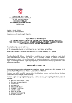 OBAVJE&Scaron;TAVAJU SE - Općina Magadenovac