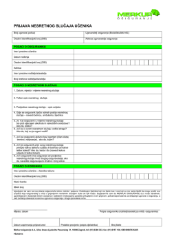 Prijava nesretnog slučaja učenika