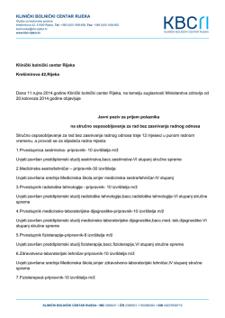 KLINIČKI BOLNIČKI CENTAR RIJEKA Klinički bolnički centar Rijeka