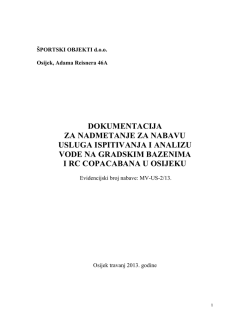 dokumentacija za nadmetanje za nabavu usluga ispitivanja i analizu