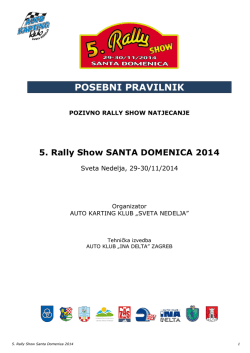 POSEBNI PRAVILNIK - Rally Santa Domenica