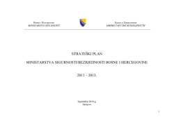 strate&scaron;ki plan ministarstva sigurnosti/bezbjednosti bosne i