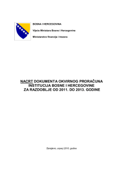 nacrt dokumenta okvirnog proračuna institucija bosne i hercegovine