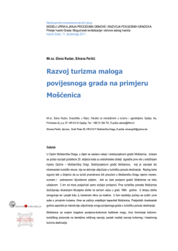 Razvoj turizma maloga povijesnoga grada