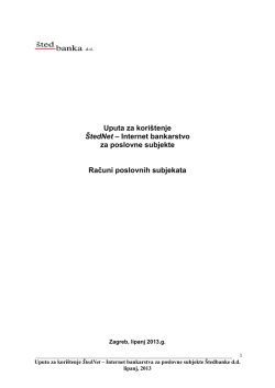 Internet bankarstvo za poslovne subjekte - primjena
