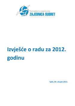 Izvješće o radu 2012
