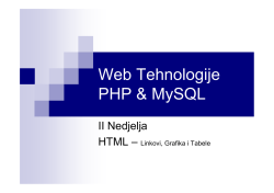 Web Tehnologije PHP & MySQL - Elektrotehnički fakultet Podgorica
