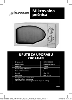 Mikrovalna pećnica UPUTE ZA UPORABU - Superior