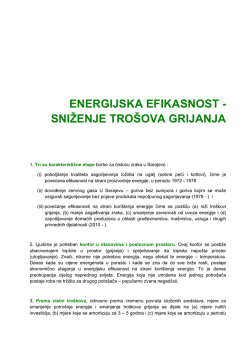 ENERGIJSKA EFIKASNOST - SNIŽENJE TRO&Scaron;OVA GRIJANJA