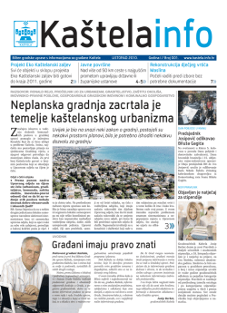 Neplanska gradnja zacrtala je temelje ka&scaron;telanskog