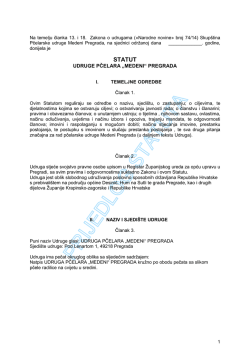 Prijedlog novog statuta 2015. godine